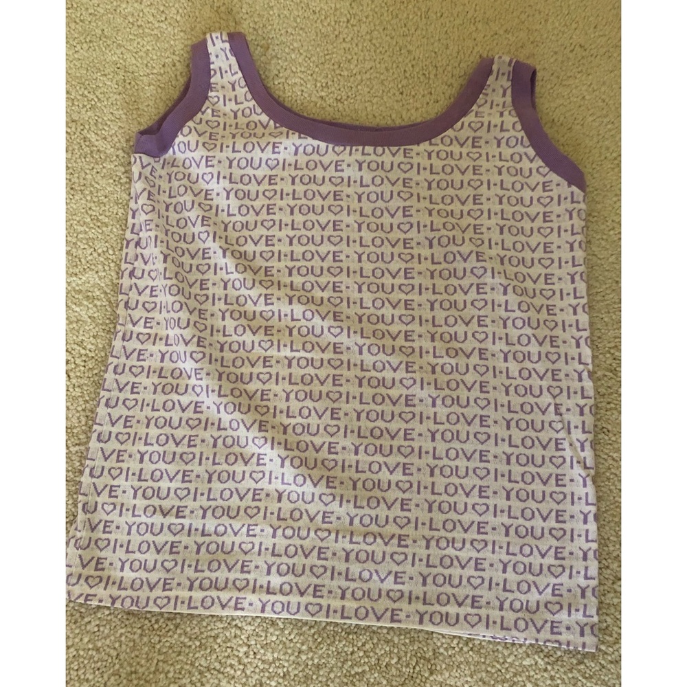 1960s. Vintage I LOVE YOU  tank top